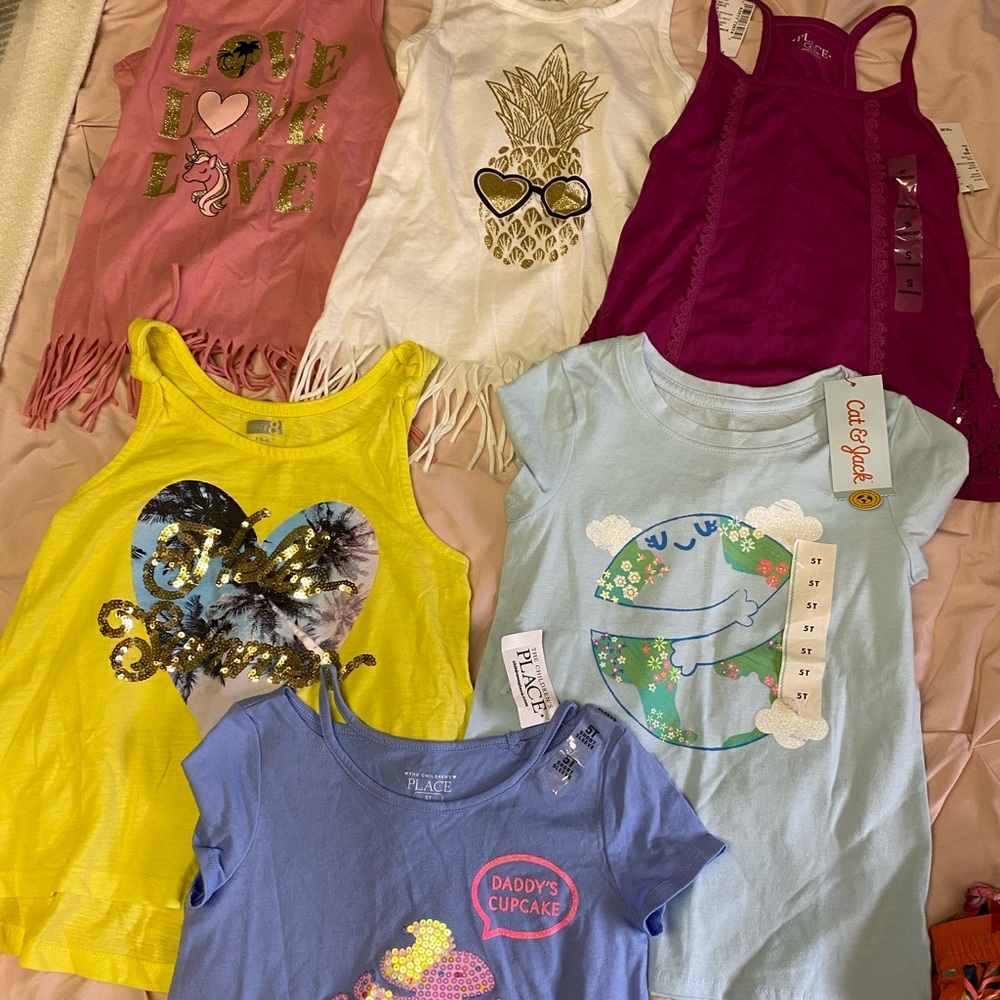 Girls tanks and short sleeves